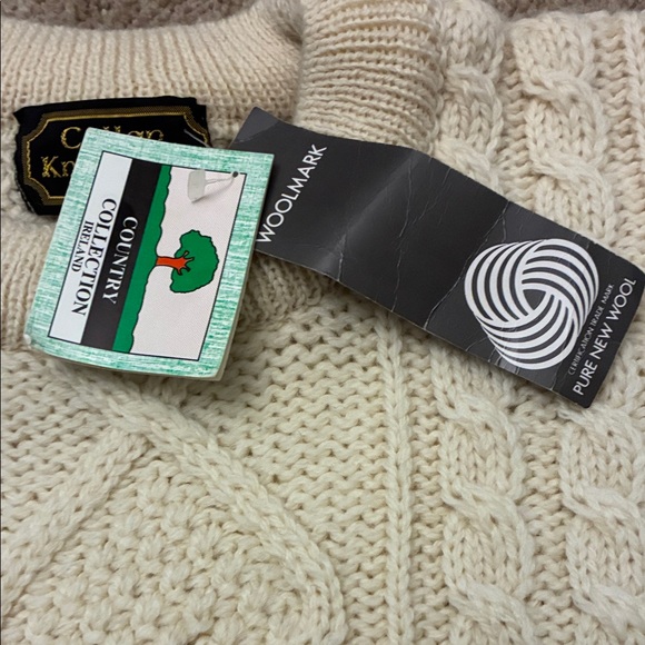 Cozy Cream Cable Knit Sweater Callan Knitwear Ireland NWT size XL - Picture 3 of 7